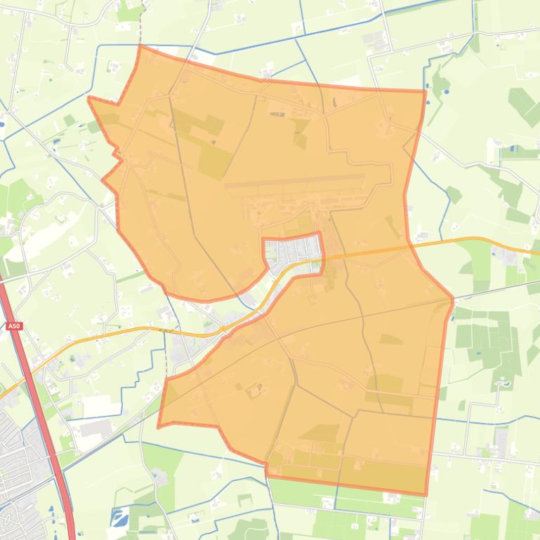 Kaart van de buurt Verspreide huizen Teuge.