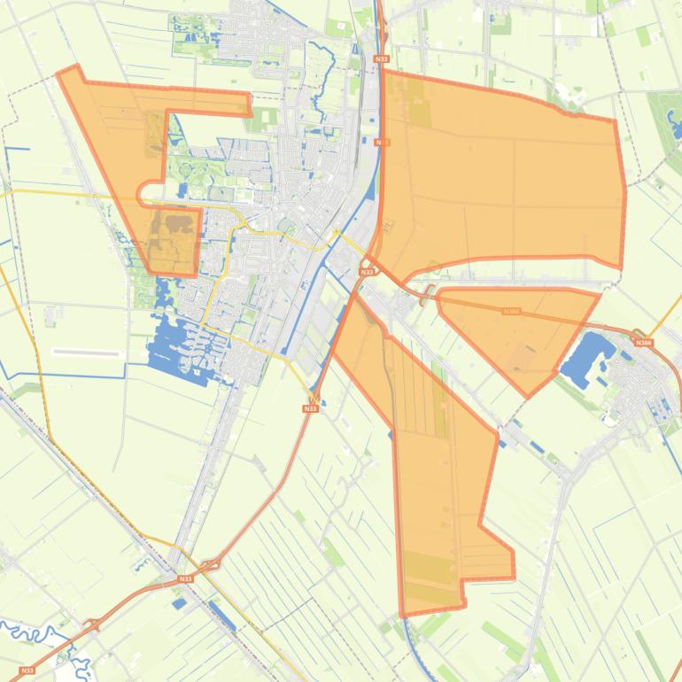 Kaart van de buurt Verspreide huizen.