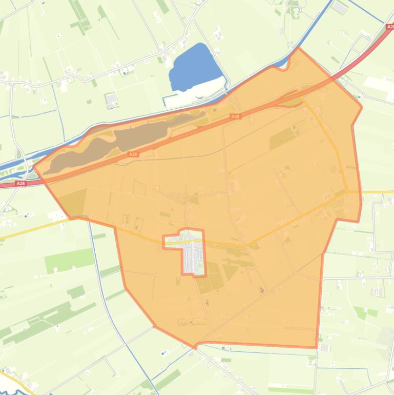 Kaart van de buurt Verspreide huizen Veeningen.