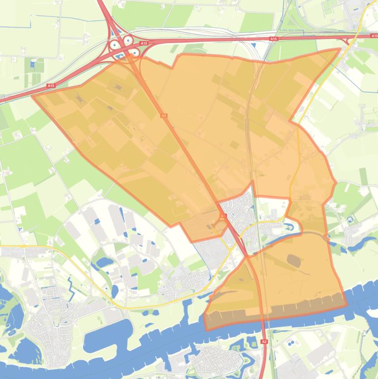 Kaart van de buurt Verspreide huizen Waardenburg.