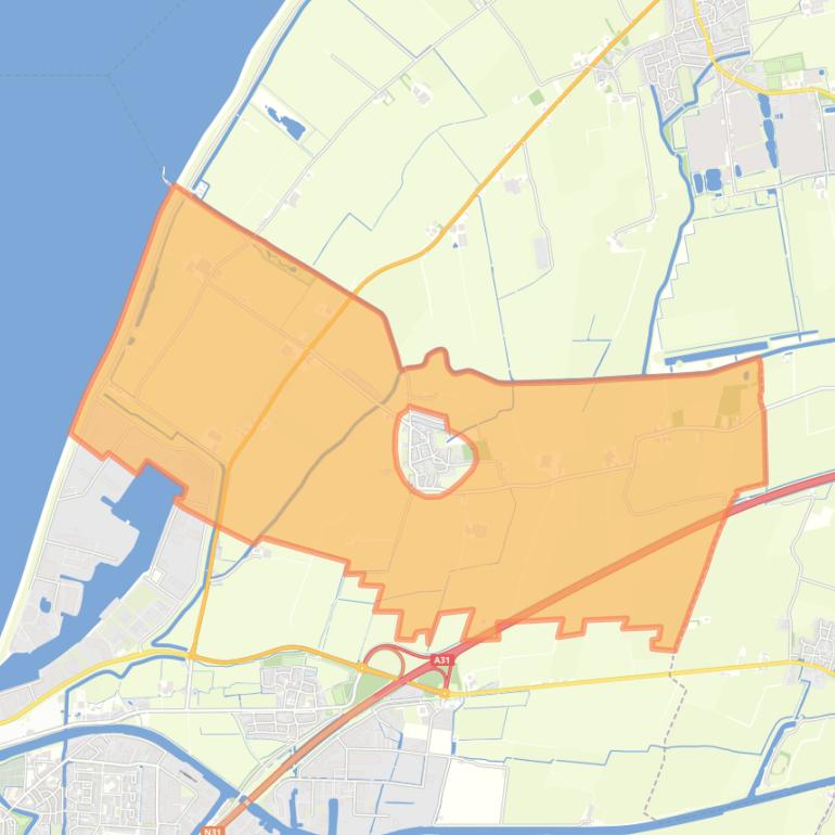 Kaart van de buurt Verspreide huizen Wijnaldum.