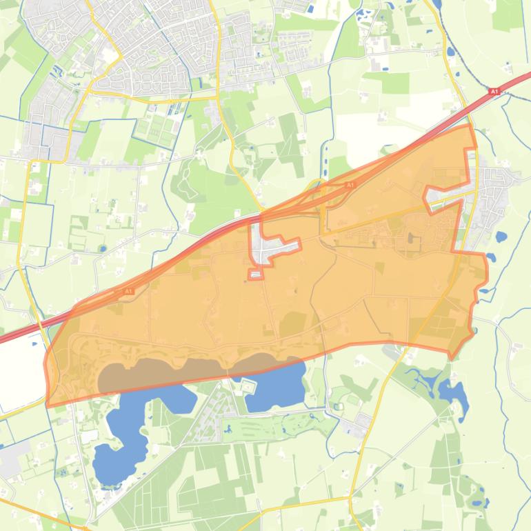 Kaart van de buurt Verspreide huizen Wilp en Posterenk.