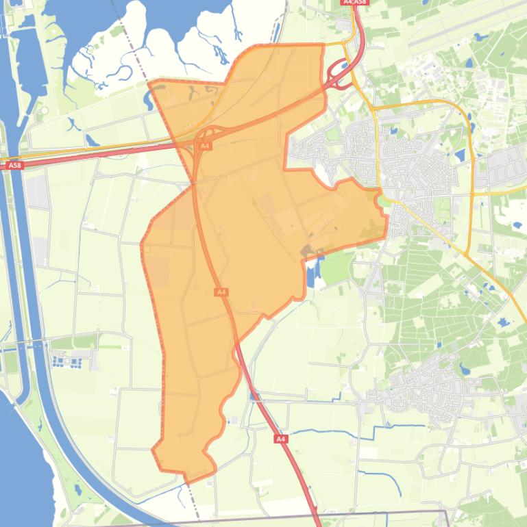 Kaart van de buurt Verspreide huizen Woensdrecht.