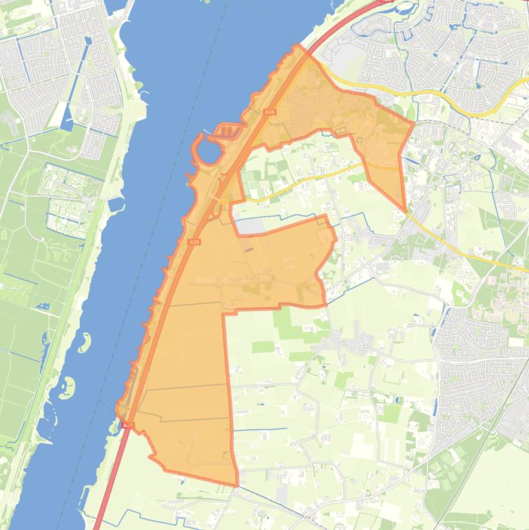 Kaart van de buurt Verspreide huizen Zuiderzeeland.