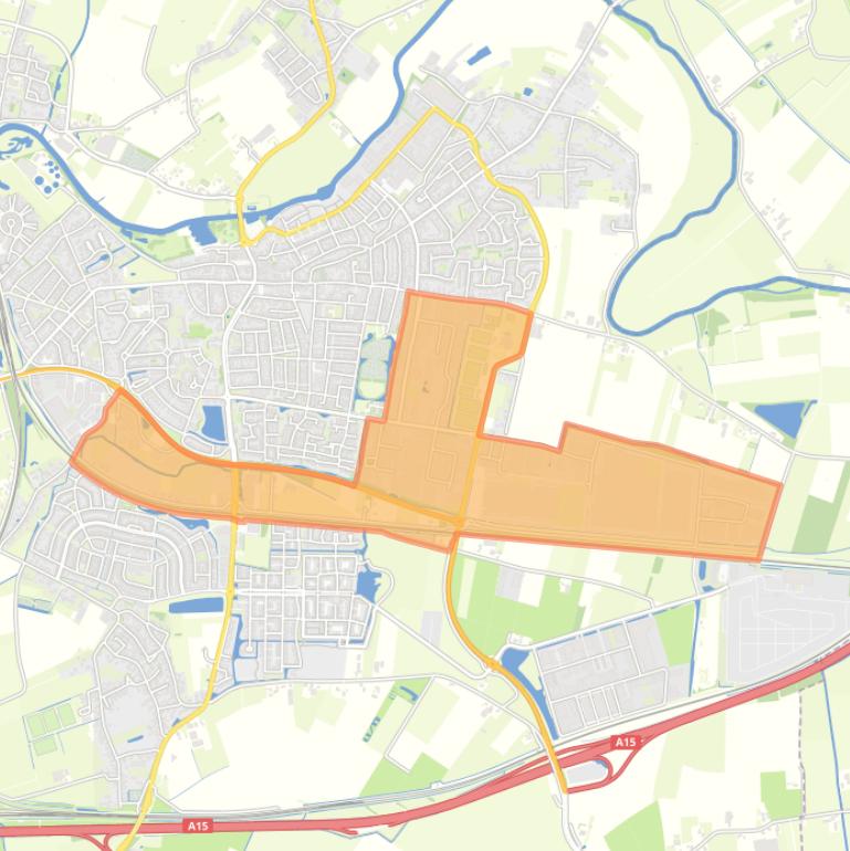 Kaart van de buurt Verspreide huizen Zuidzijde.