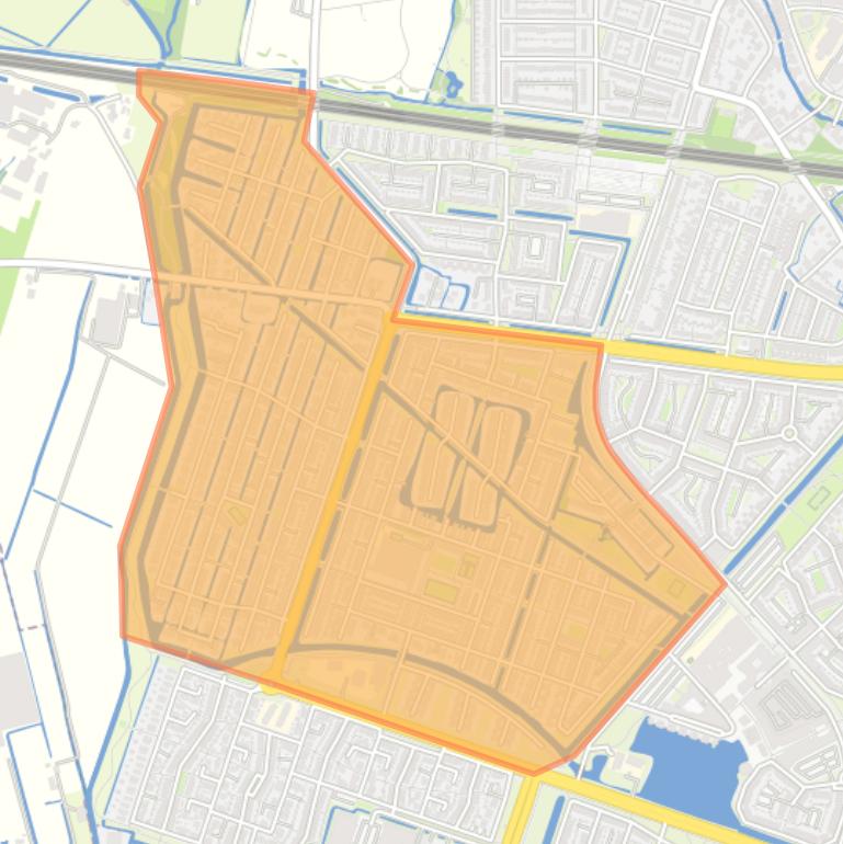 Kaart van de buurt Vleuterweide-West.