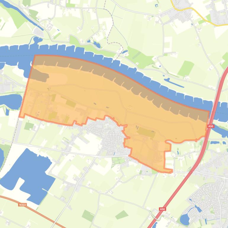 Kaart van de buurt Winssen-Buitengebied Noord.