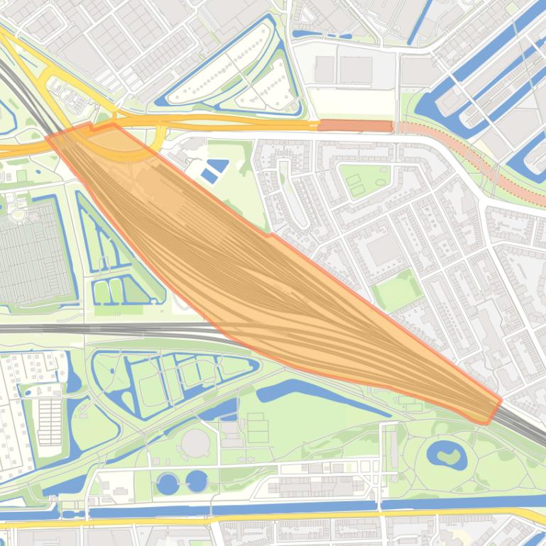 Kaart van de buurt Zaanstraat emplacement.