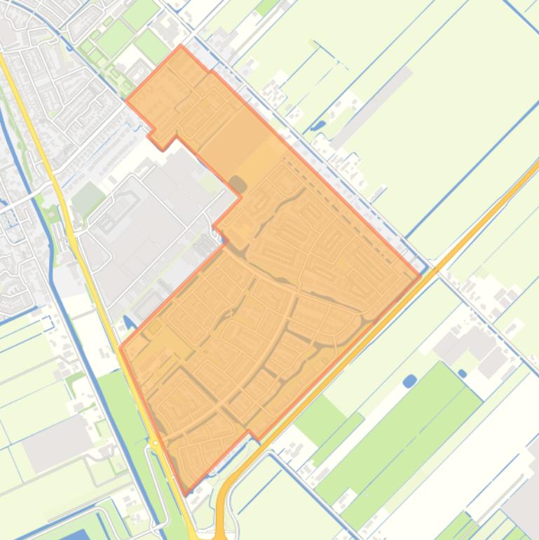 Kaart van de buurt Zevenhuizen-Zuid.