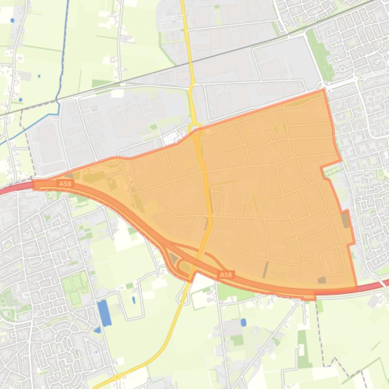 Kaart van de buurt Zuid bedrijventerrein Vosdonk.