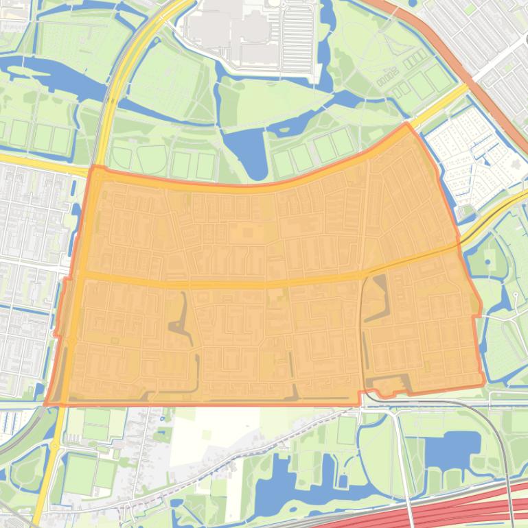 Kaart van de buurt Zuidwijk.