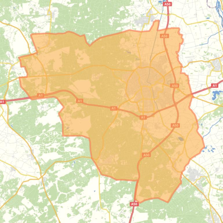 Kaart van de gemeente Apeldoorn.