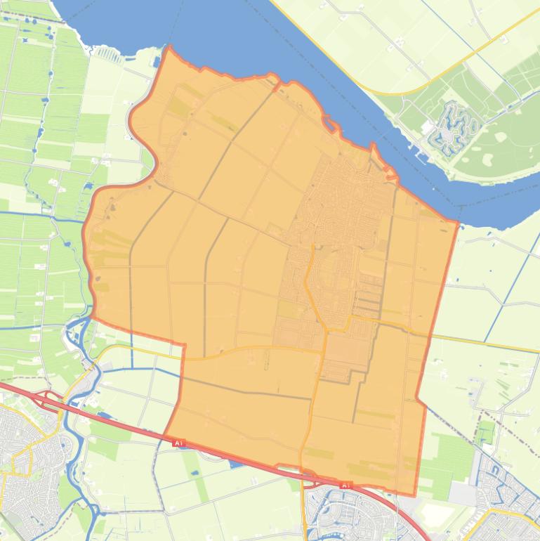 Kaart van de gemeente Bunschoten.