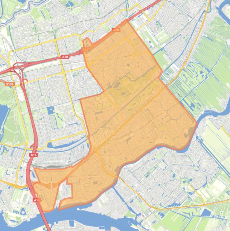 Kaart van de gemeente Capelle aan den IJssel.