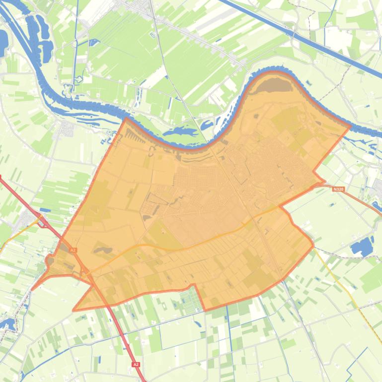 Kaart van de gemeente Culemborg.