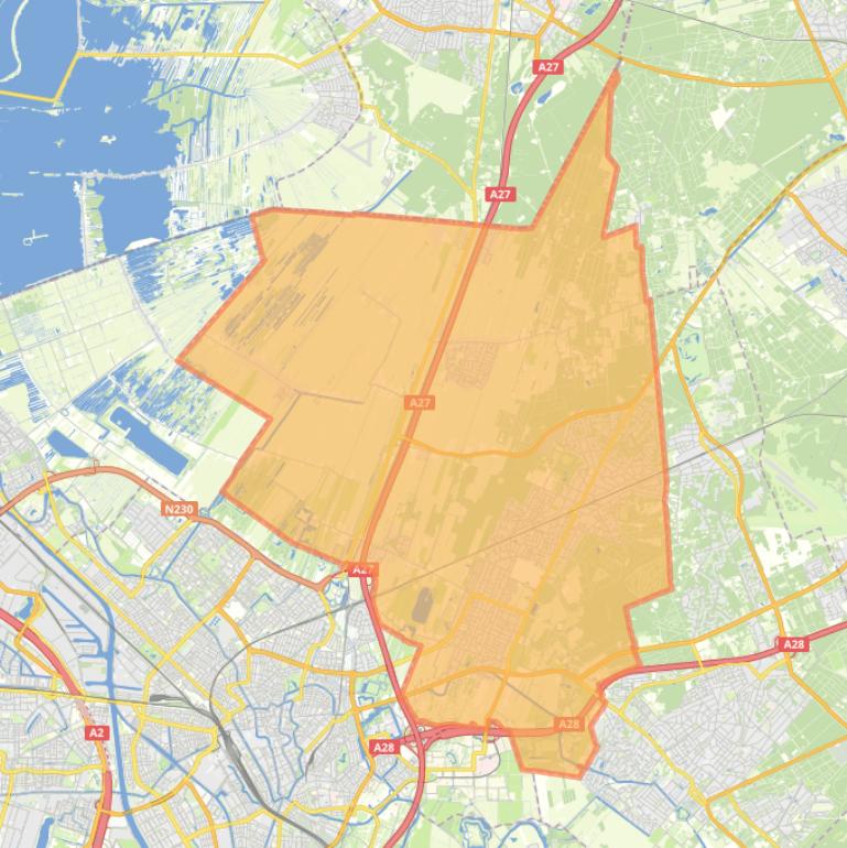 Kaart van de gemeente De Bilt.