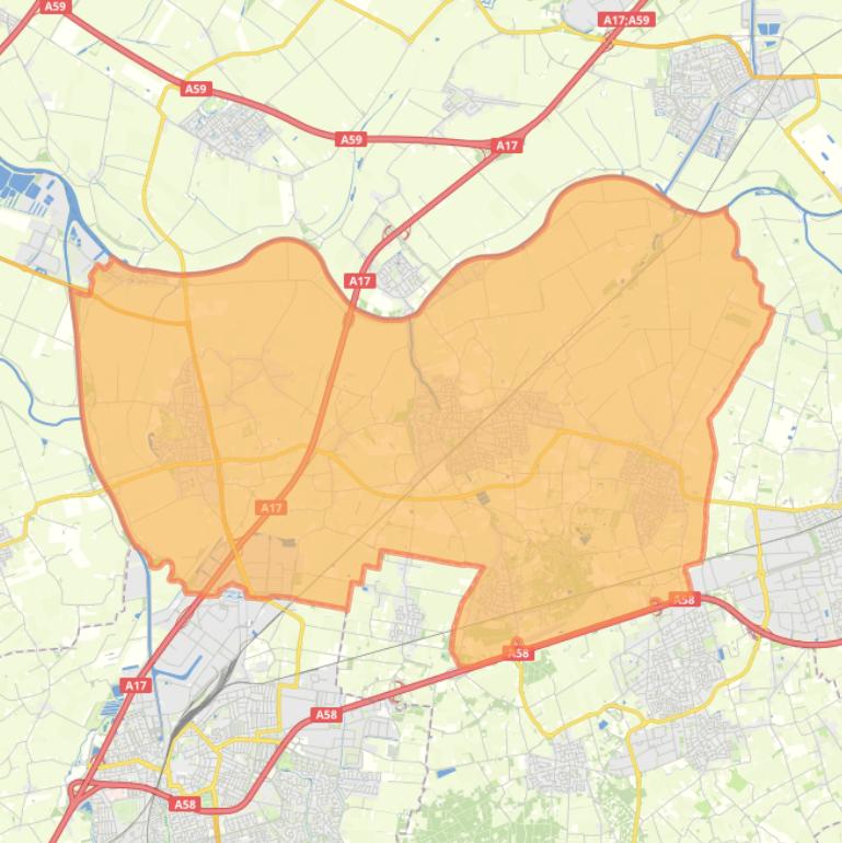 Kaart van postcodegebied 4744CL.