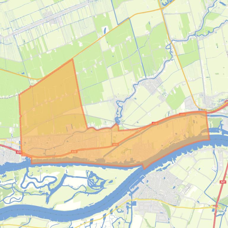 Kaart van postcodegebied 3373LB.