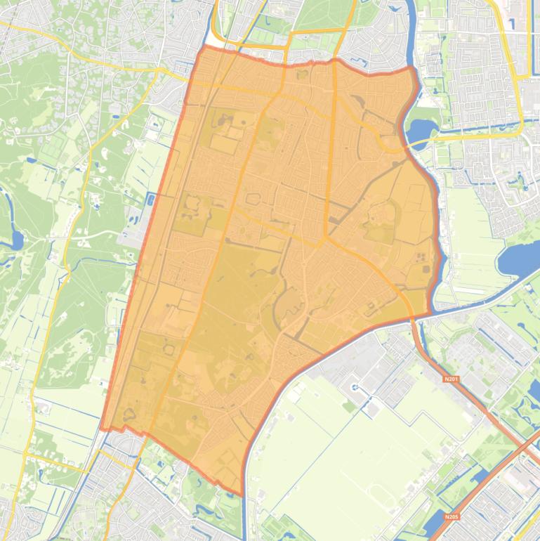 Kaart van de gemeente Heemstede.