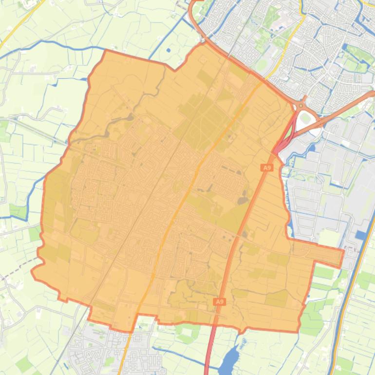 Kaart van de gemeente Heiloo.