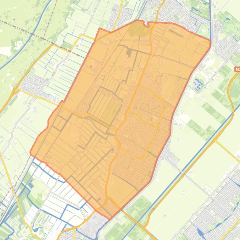 Kaart van de gemeente Hillegom.