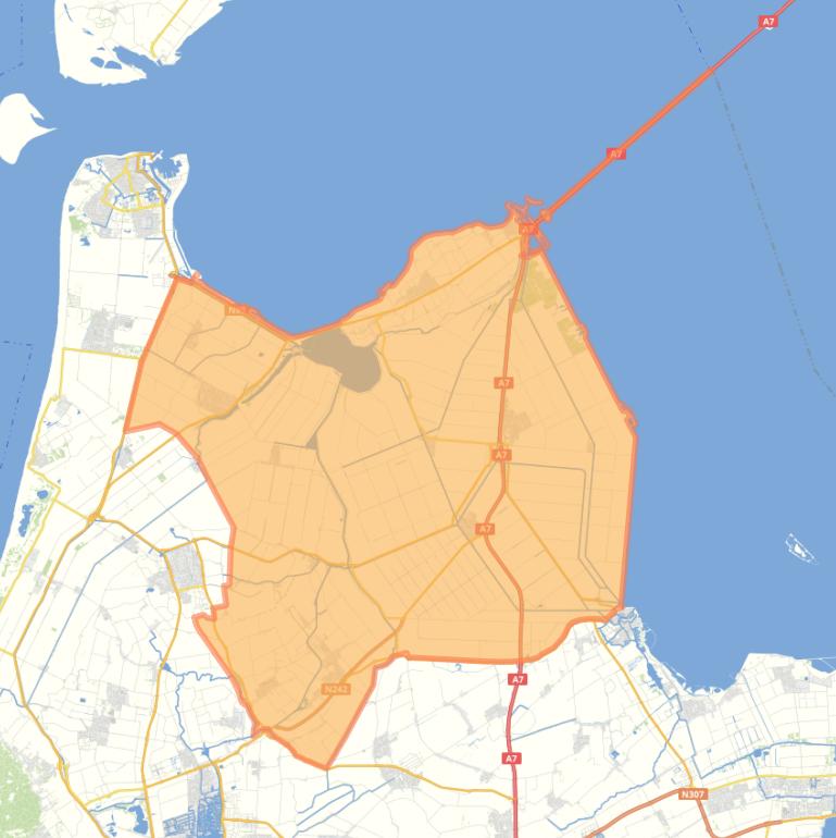 Kaart van de gemeente Hollands Kroon.