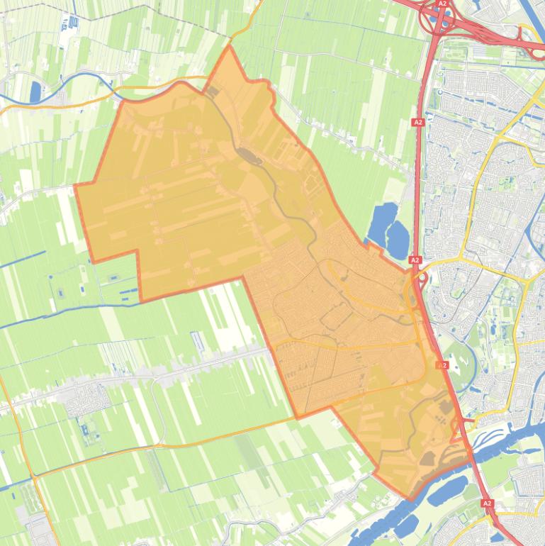 Kaart van de gemeente IJsselstein.