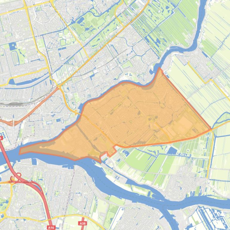 Kaart van de gemeente Krimpen aan den IJssel.