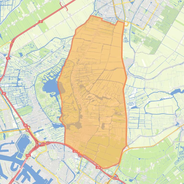 Kaart van de gemeente Landsmeer.