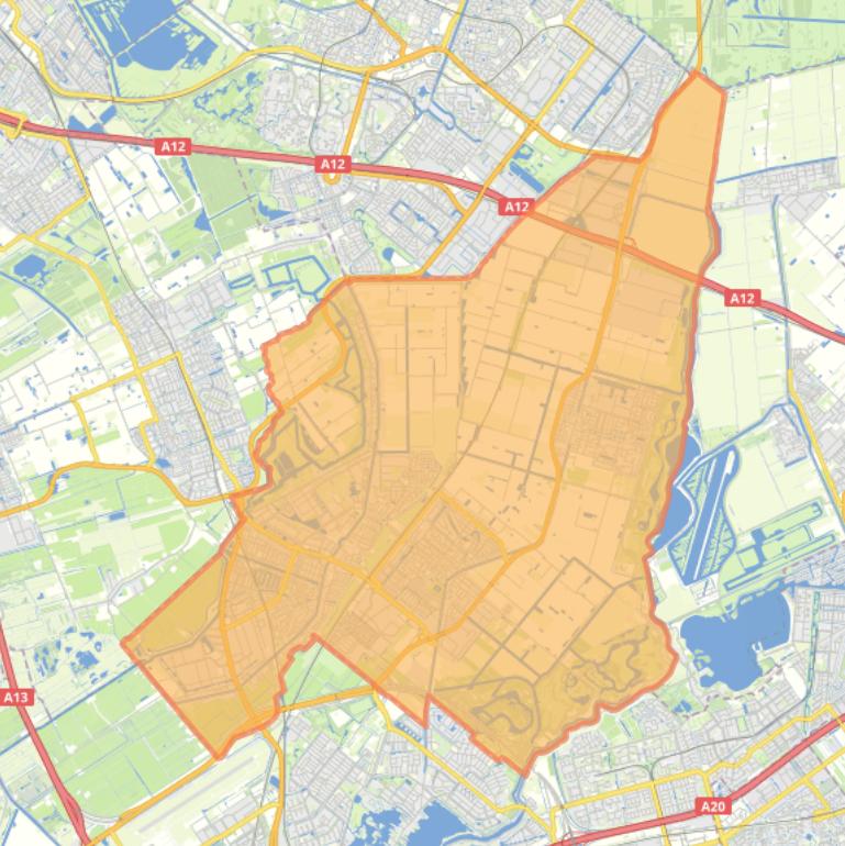 Kaart van de gemeente Lansingerland.