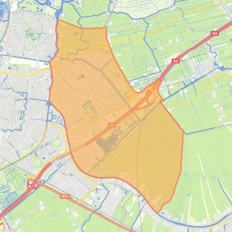 Kaart van de gemeente Leiderdorp.