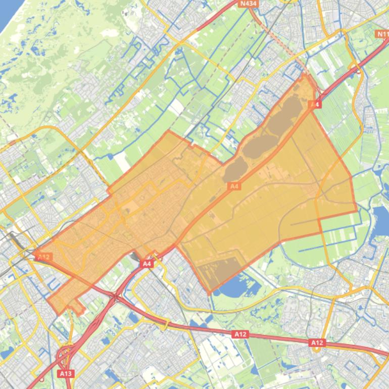 Kaart van de gemeente Leidschendam-Voorburg.