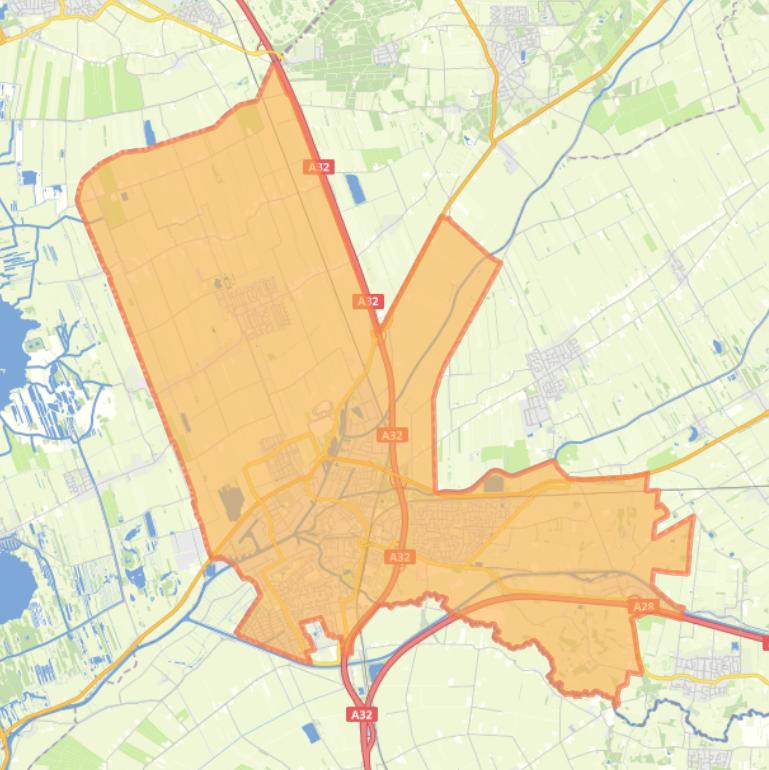 Kaart van de gemeente Meppel.