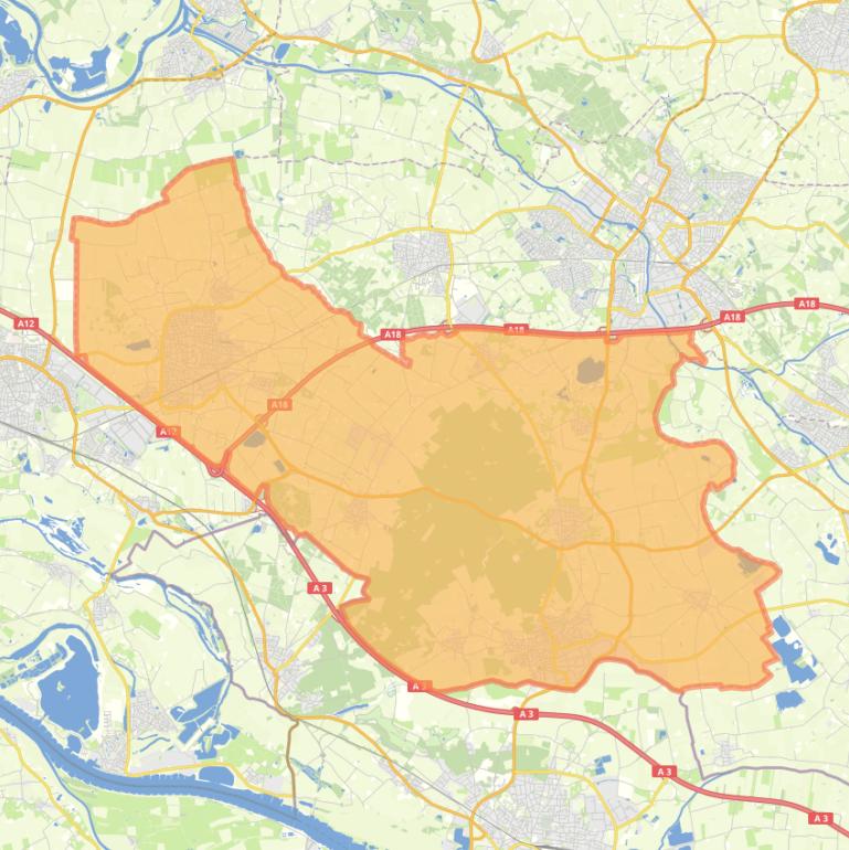 Kaart van de gemeente Montferland.