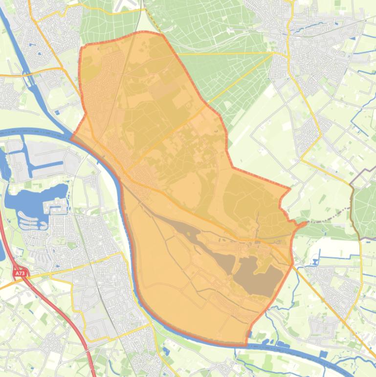 Kaart van de gemeente Mook en Middelaar.