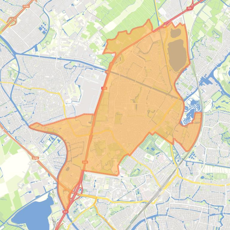 Kaart van de gemeente Oegstgeest.