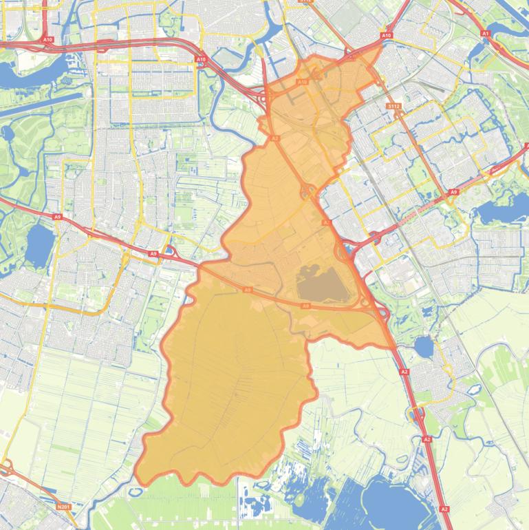 Kaart van de gemeente Ouder-Amstel.