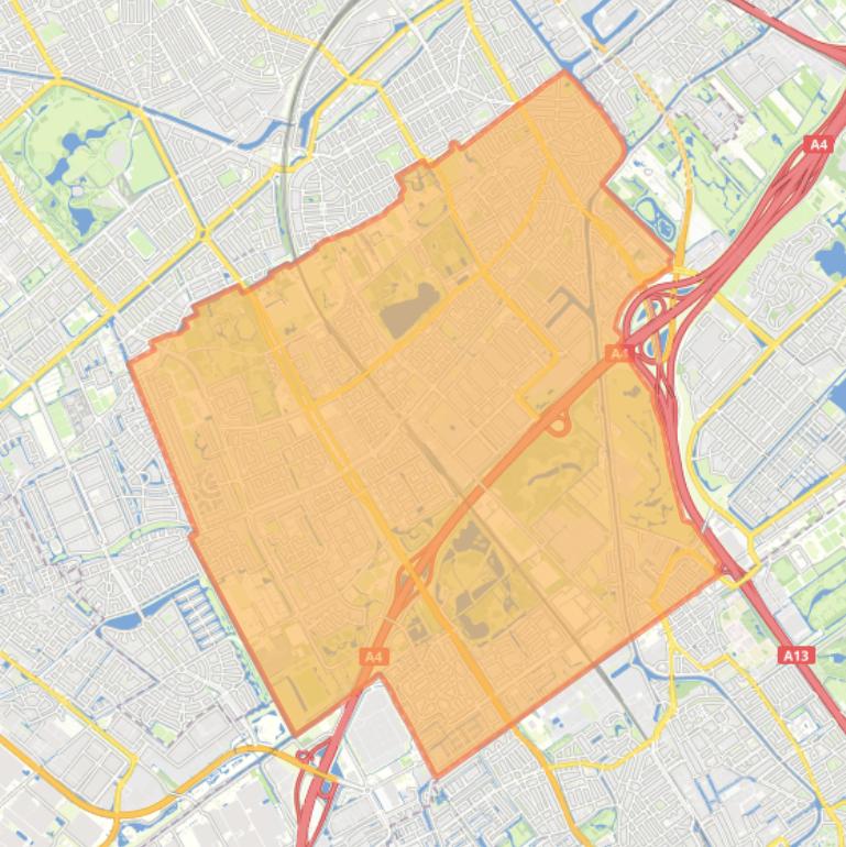 Kaart van de gemeente Rijswijk.