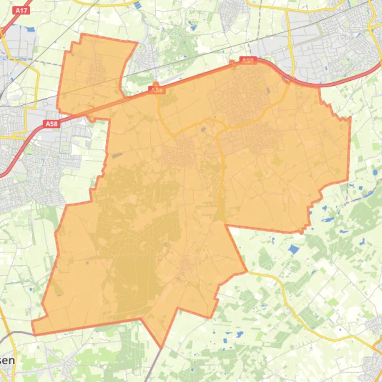 Kaart van postcodegebied 4715PV.