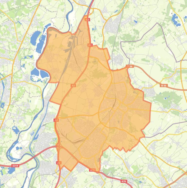 Kaart van de gemeente Sittard-Geleen.