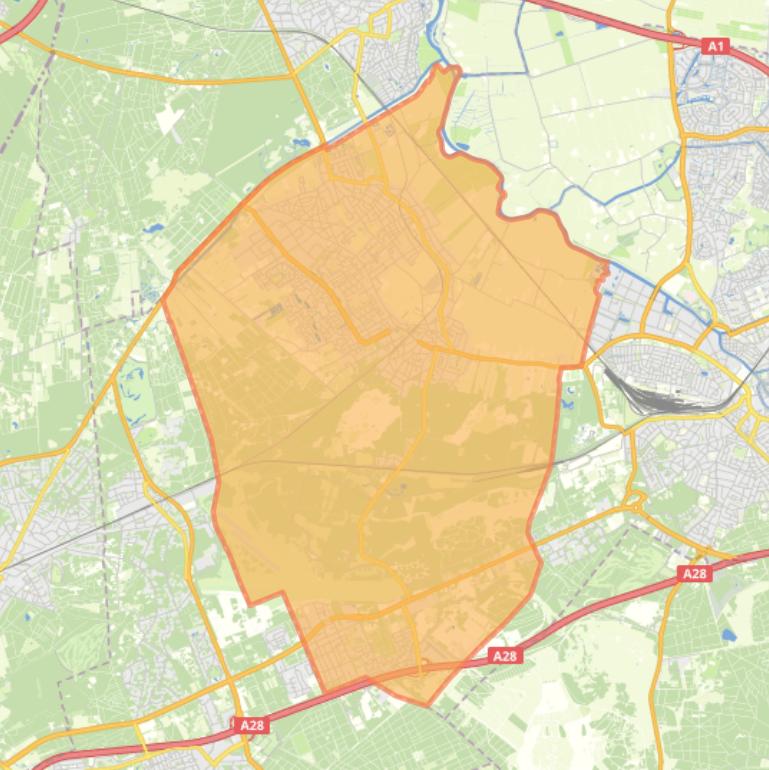 Kaart van de gemeente Soest.