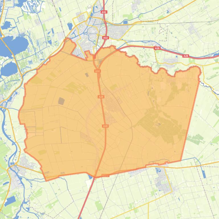 Kaart van de gemeente Staphorst.