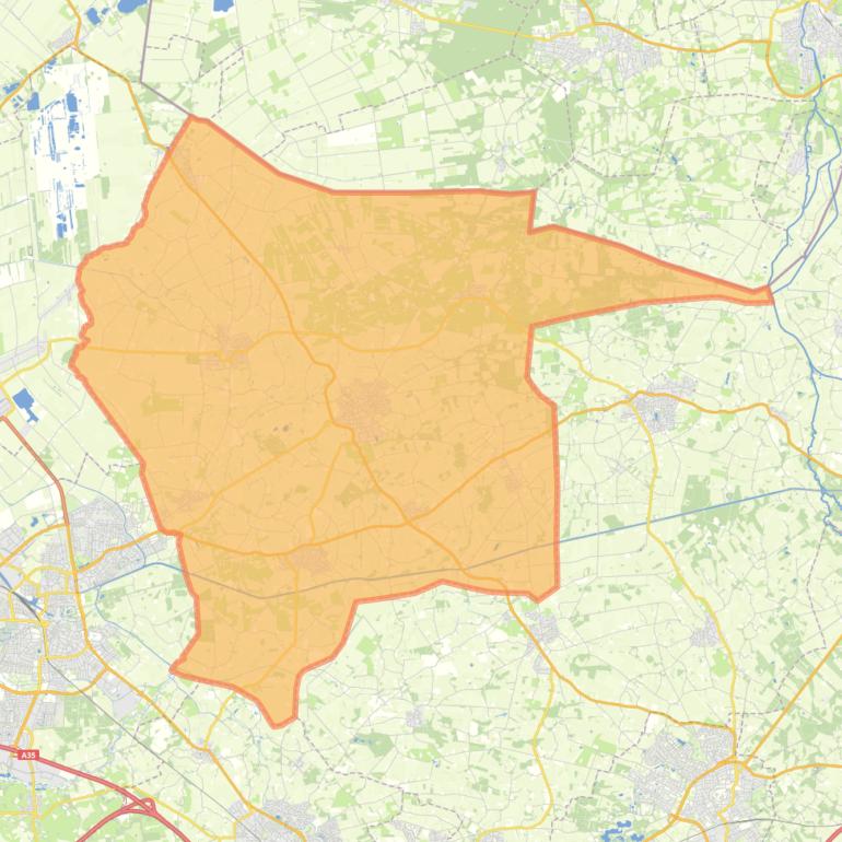 Kaart van de gemeente Tubbergen.