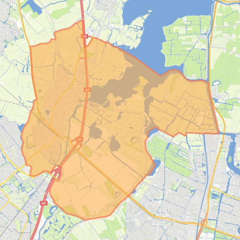 Kaart van de gemeente Uitgeest.