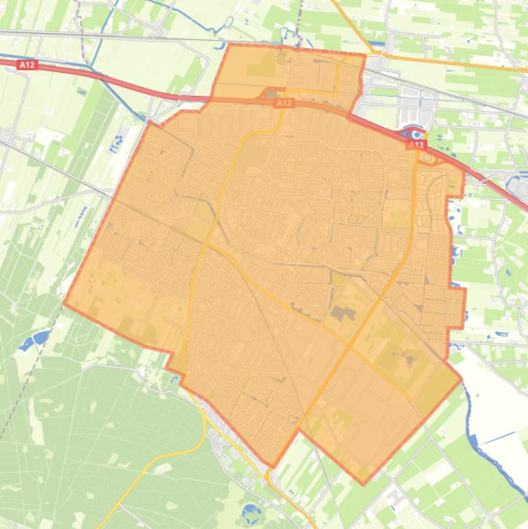 Kaart van de gemeente Veenendaal.