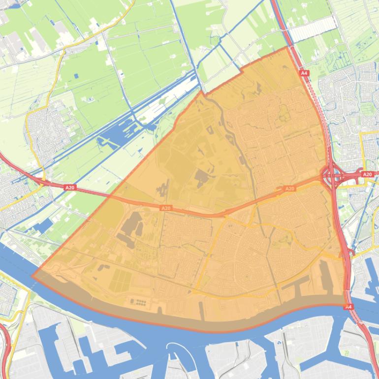 Kaart van de gemeente Vlaardingen.