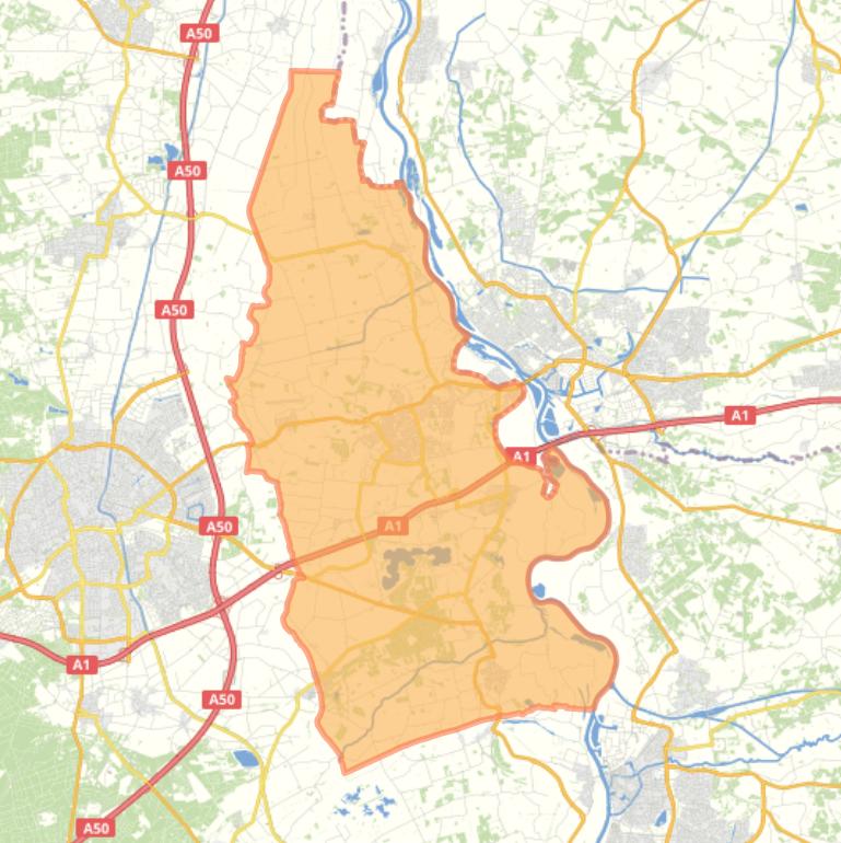 Kaart van de gemeente Voorst.