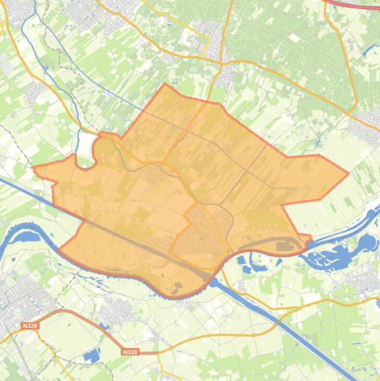 Kaart van de gemeente Wijk bij Duurstede.