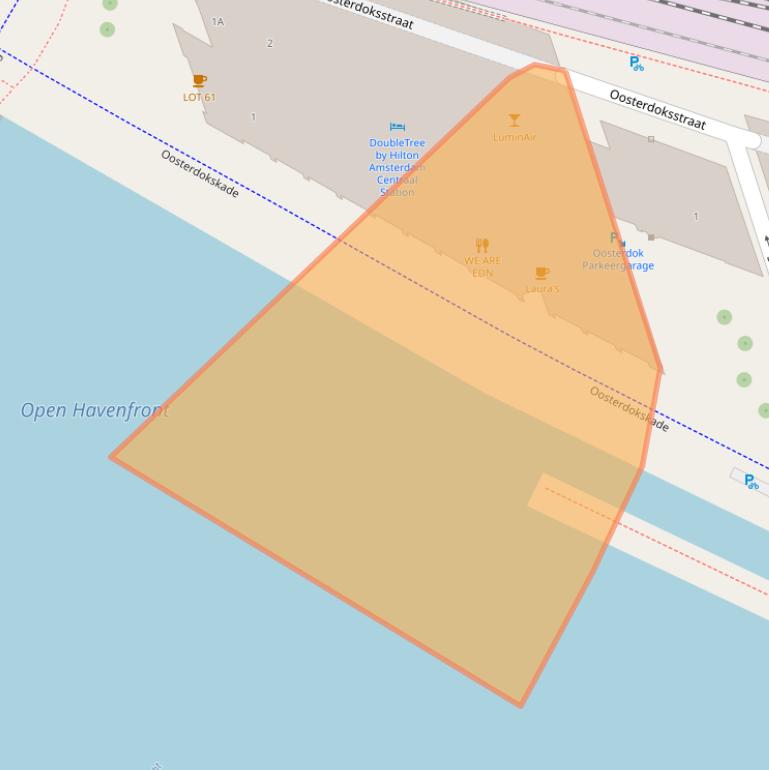 Kaart van postcodegebied 1011AD.