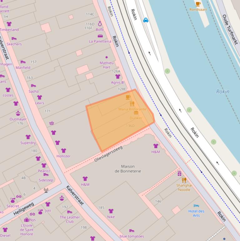 Kaart van postcodegebied 1012LD.